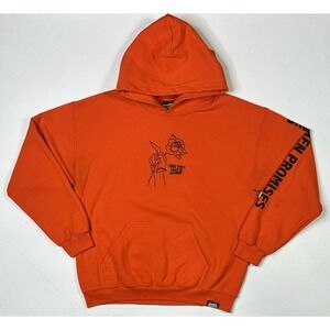 Broken Promises Hoodie Womens Medium Orange Could Be Different Flower Sweatshirt